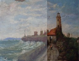 restauration d'un tableau huile sur panneau de V. Ch�kaut